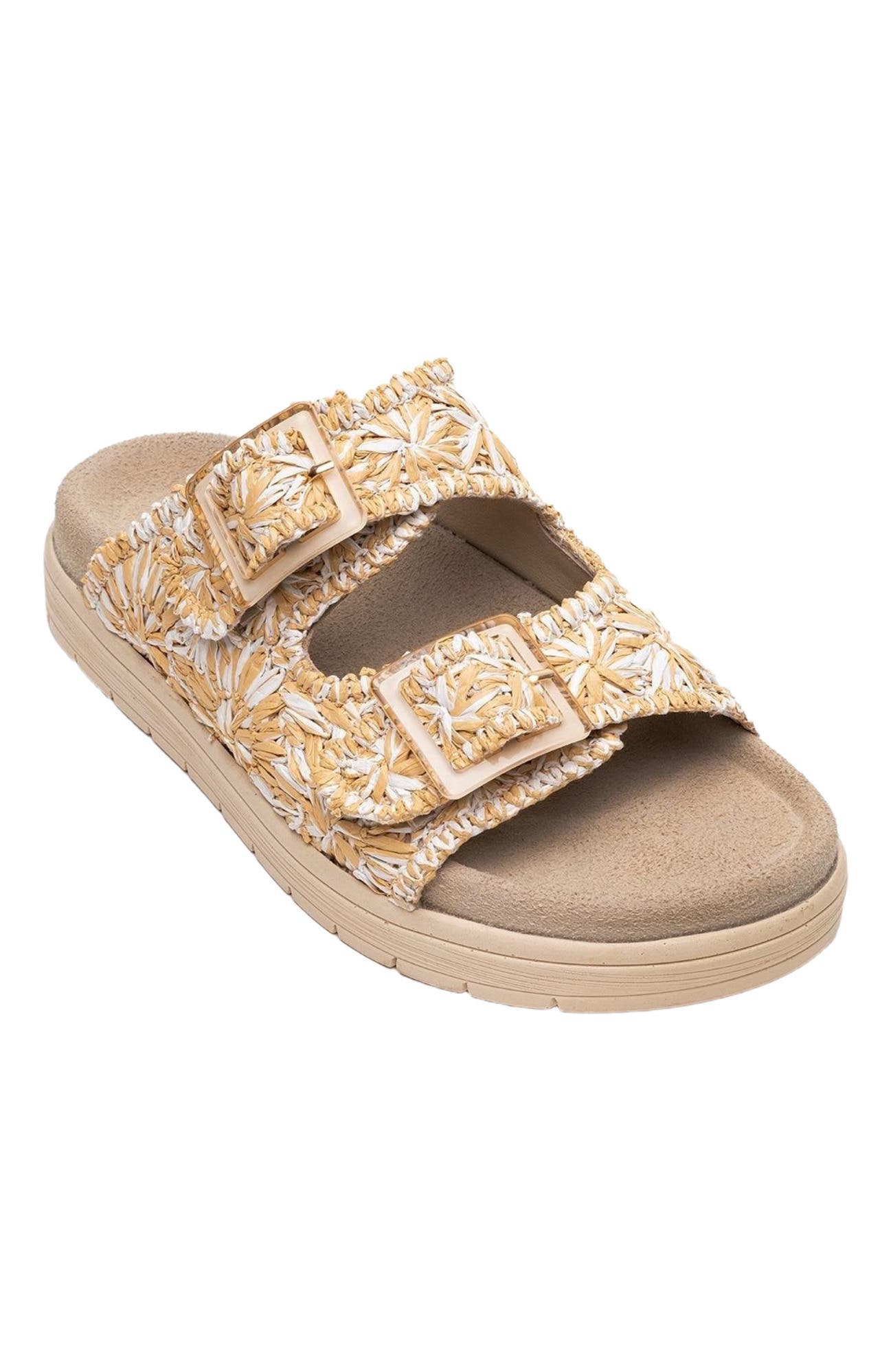 Milana Leather Double-Strap Sandal, Alternate, color, Beige Leather