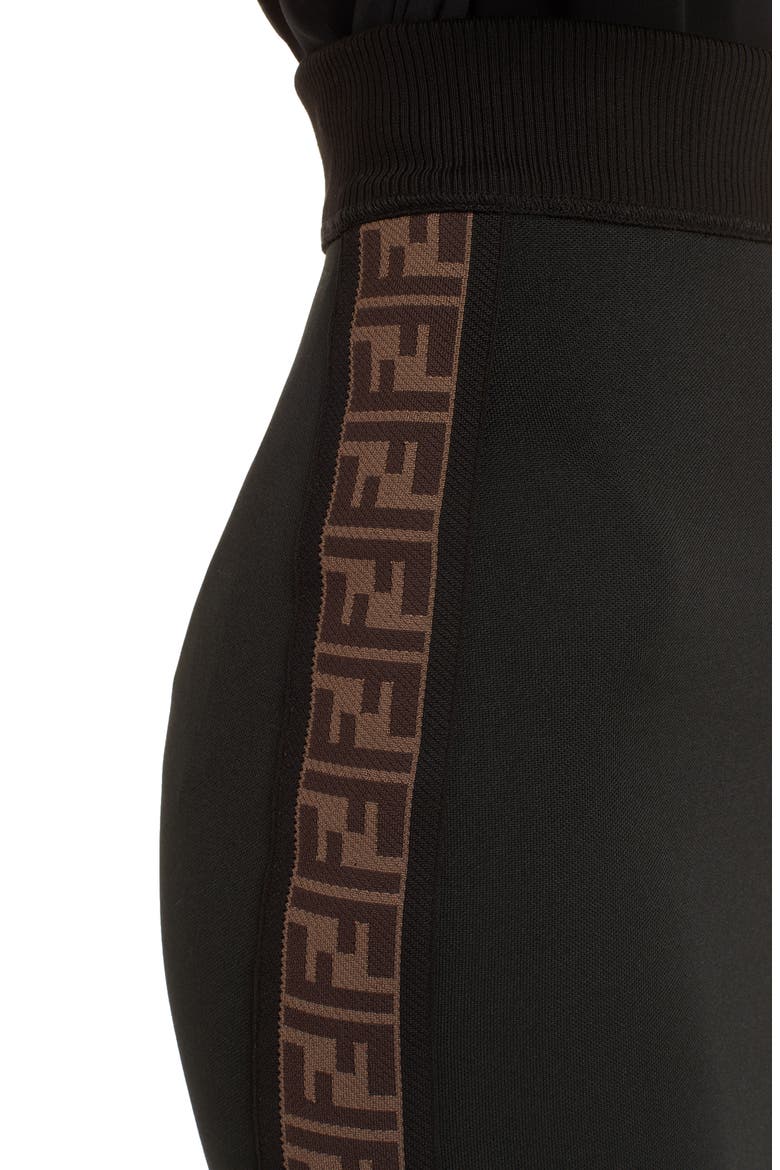 Logo Stripe Jersey Pencil Skirt, Alternate, color, BLACK
