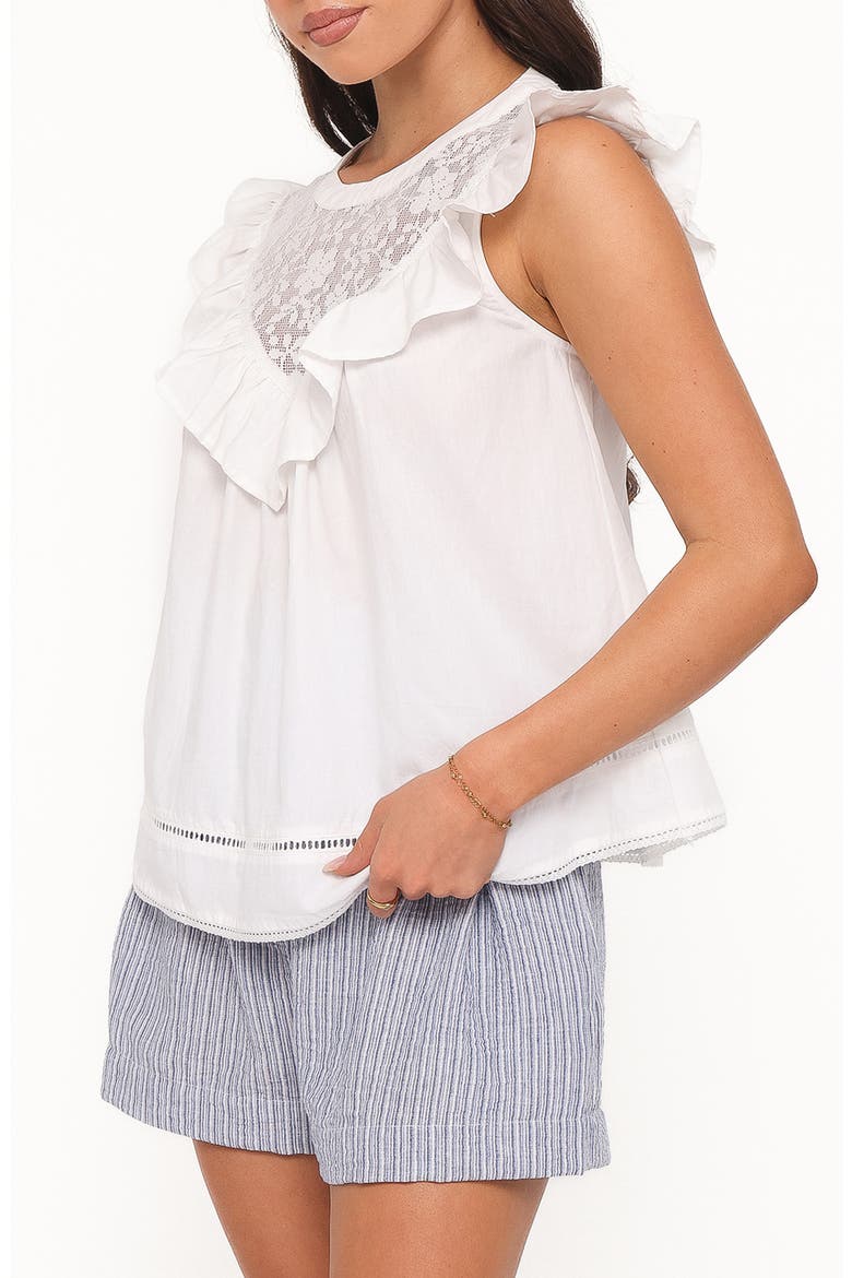 Kiran Ruffle Poplin Top, Alternate, color, WHITE