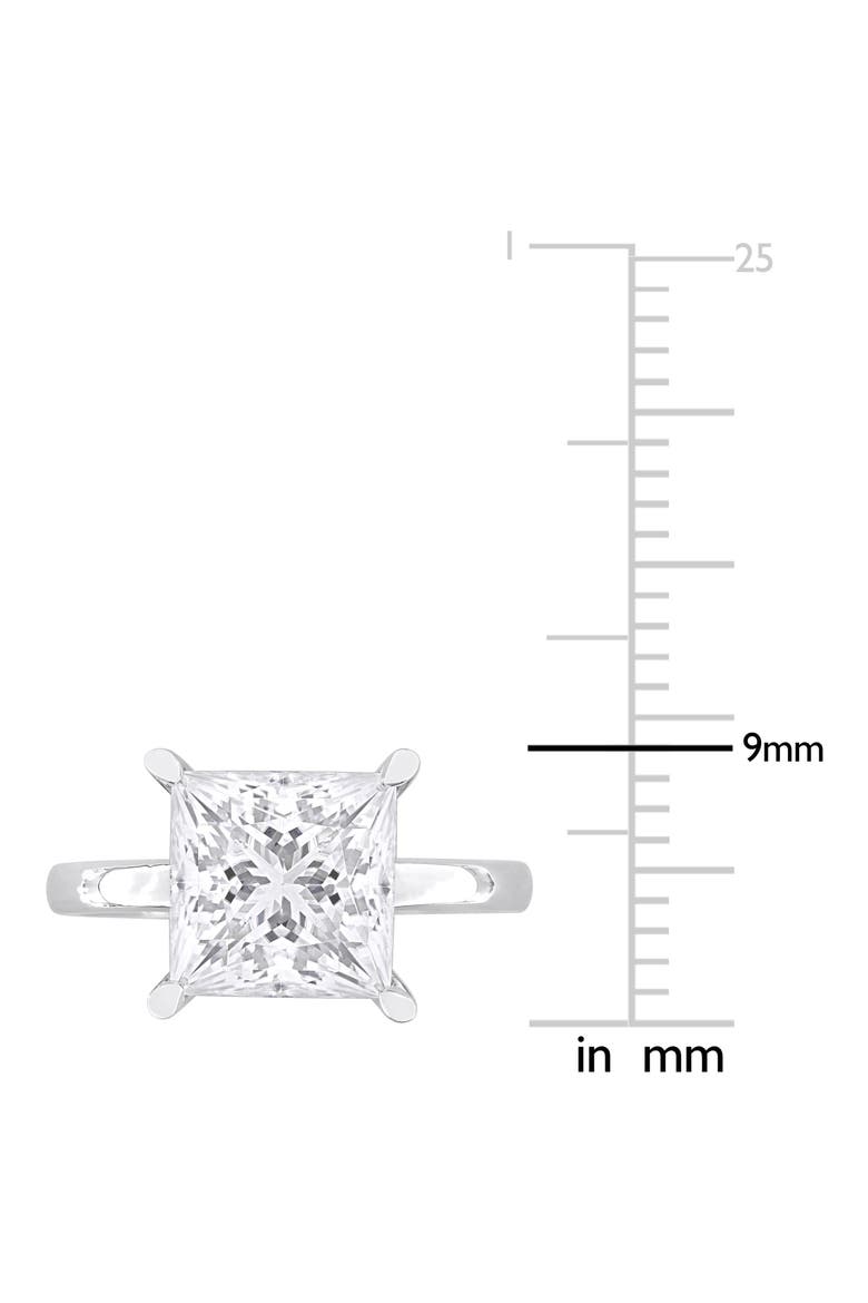 Sterling Silver Princess Cut Lab Created Moissanite Ring, Alternate, color, SILVER
