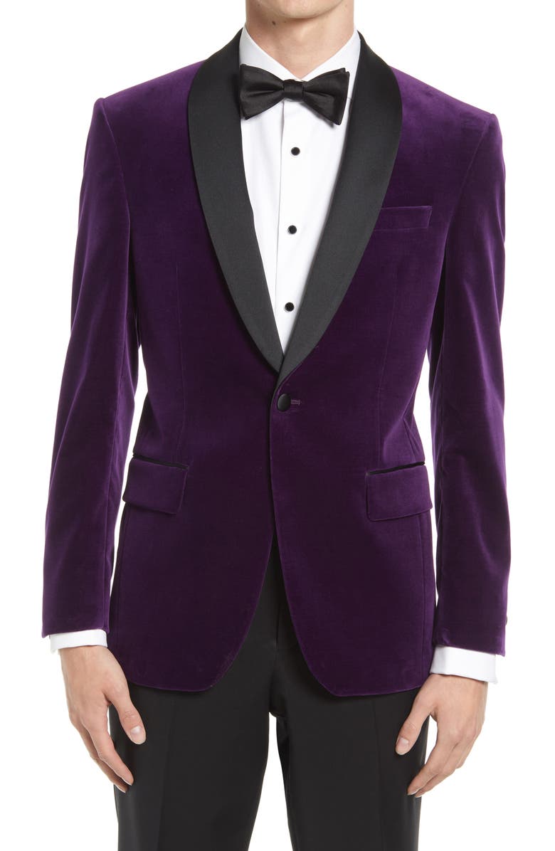 Ted Baker London Josh Slim Fit Velvet Tuxedo Jacket, Main, color,