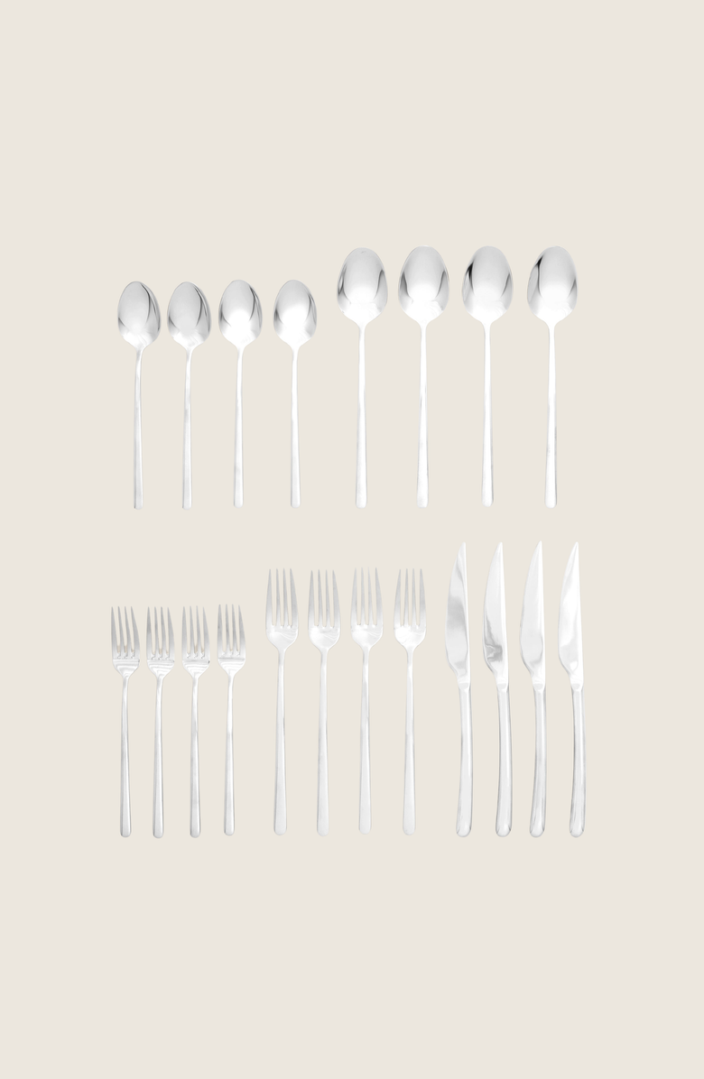 Italic Emilia Mirror Flatware Set, Alternate, color, Metallic Silver