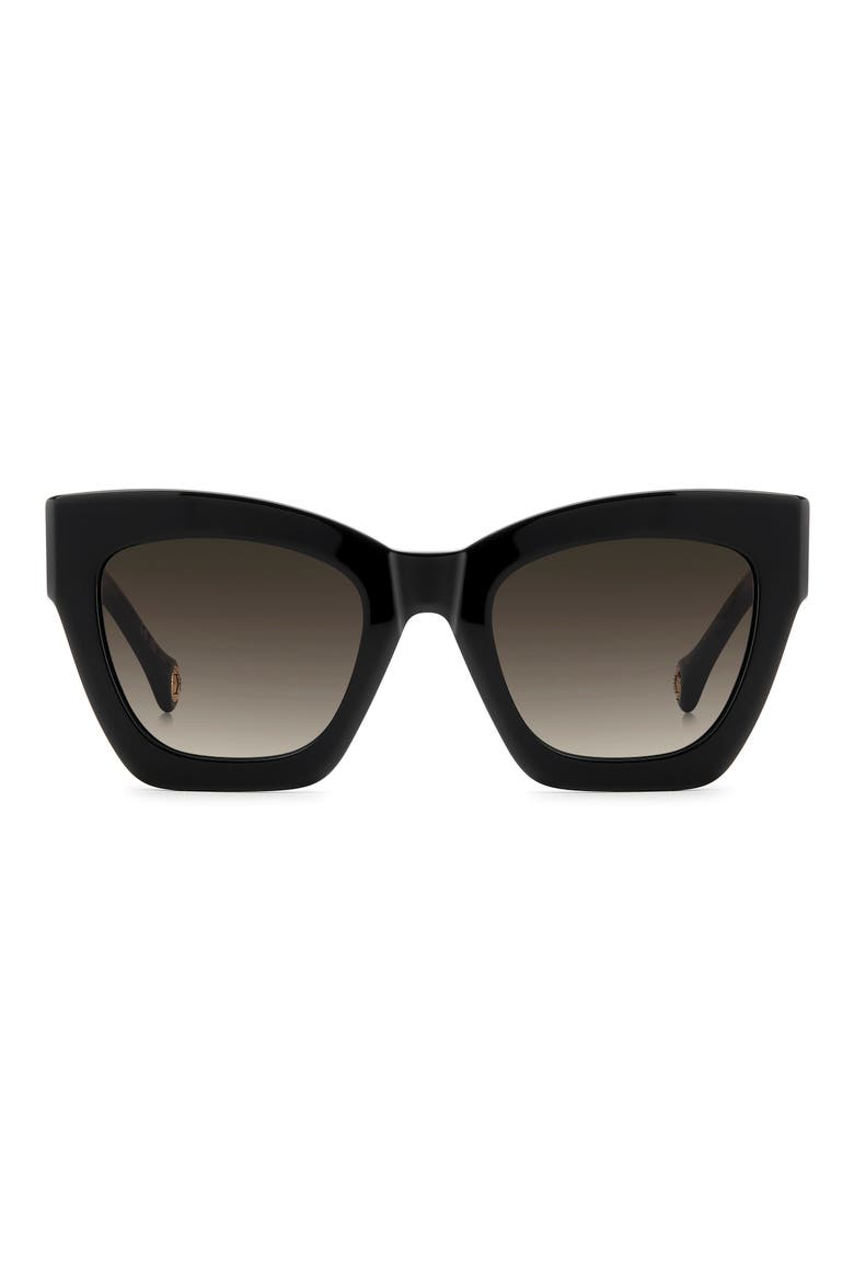 52mm Gradient Cat Eye Sunglasses, Main, color, BLACK MARBLE/ BROWN SF