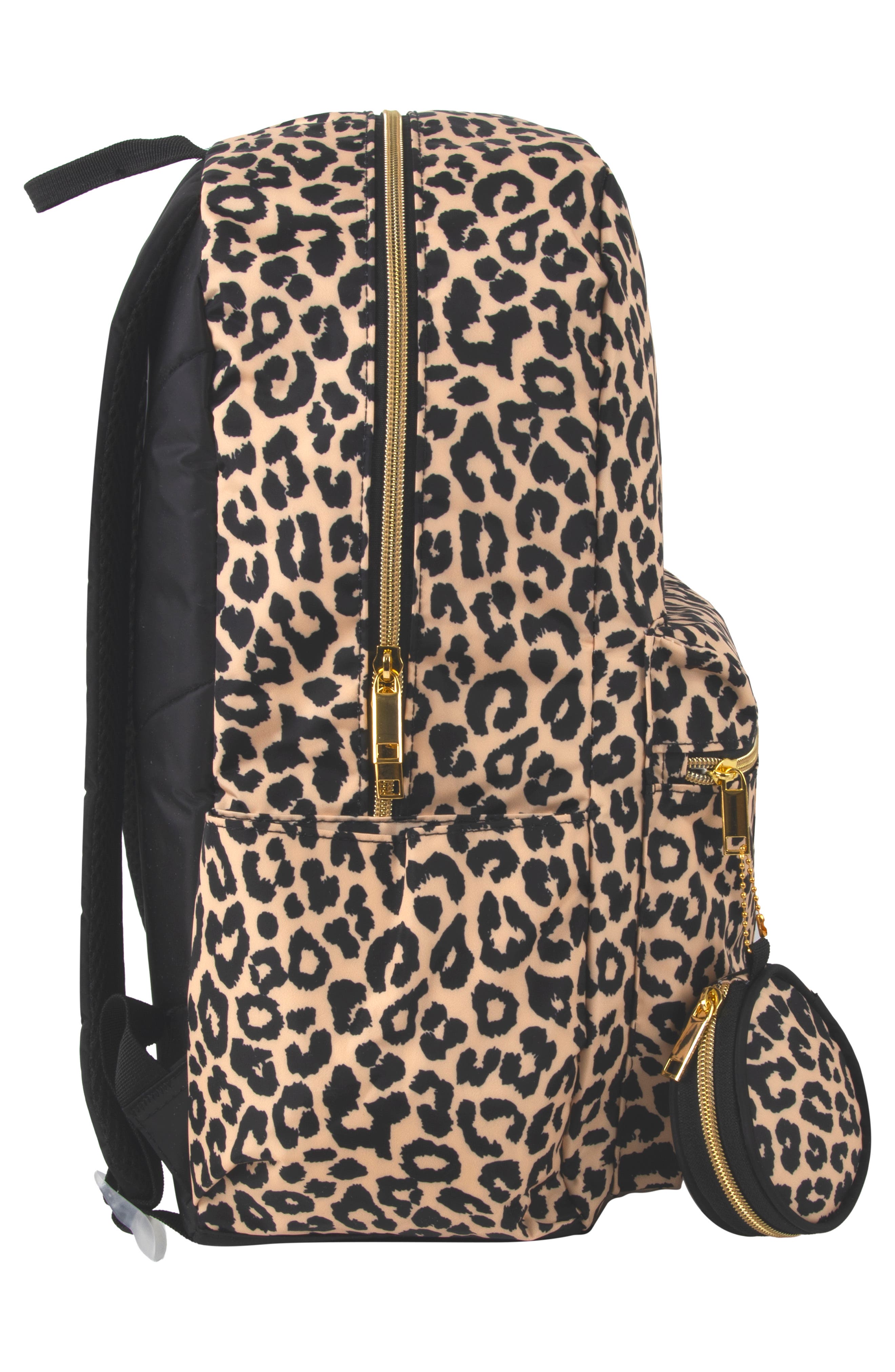 Kids' Leopard Print 3-Piece Backpack Set, Alternate, color, BLACK