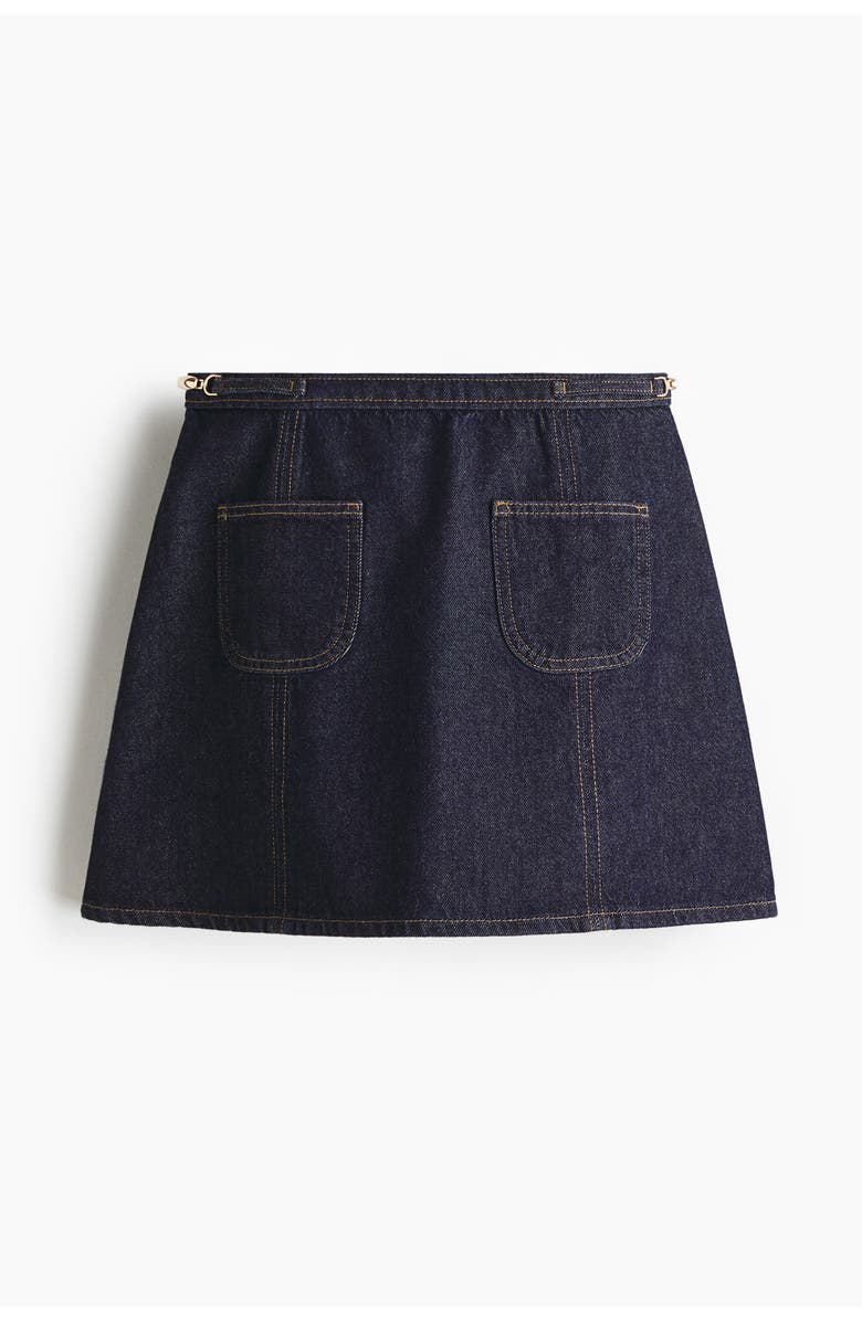 H&M A-line Denim Skirt, Main, color, Dark Denim Blue