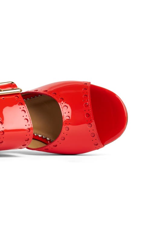 The Office Of Angela Scott Ms. Nellie Block Heel Sandal In Fruit Punch
