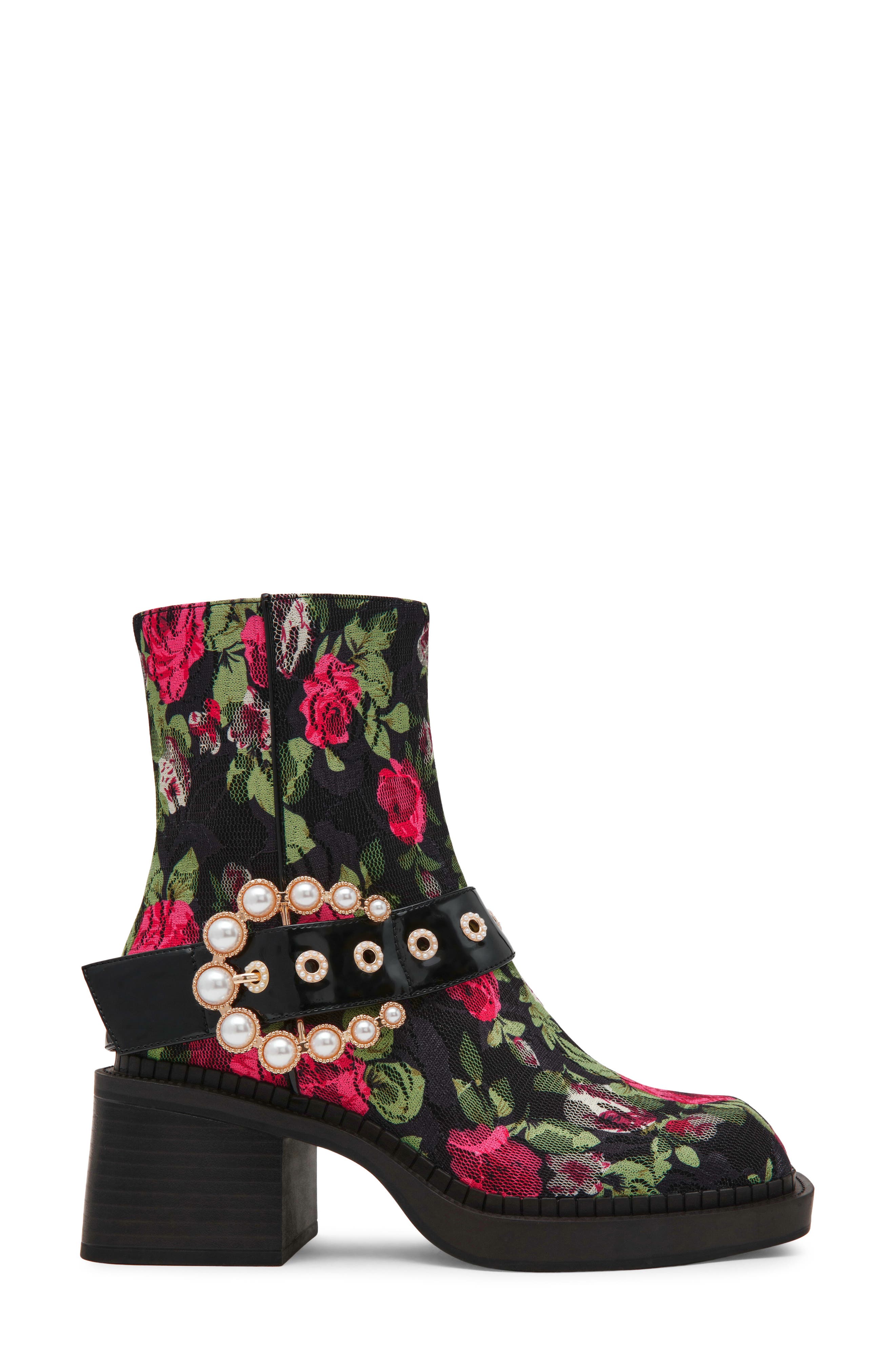 Asher Lace Bootie, Alternate, color, BLACK ROSE