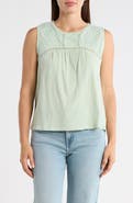 Lucky Brand Embroidered Yoke Cotton Tank