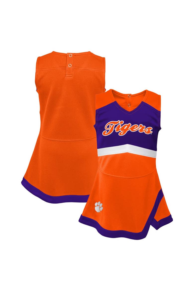 Girls Youth Orange Clemson Tigers Cheer Captain Jumper Dress, Main, color, Orange