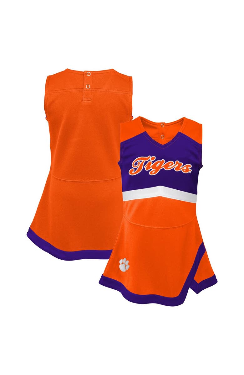 Outerstuff Girls Youth Orange Clemson Tigers Cheer Captain Jumper Dress, Main, color, Orange
