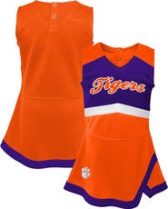 Outerstuff Girls Youth Orange Clemson Tigers Cheer Captain Jumper Dress