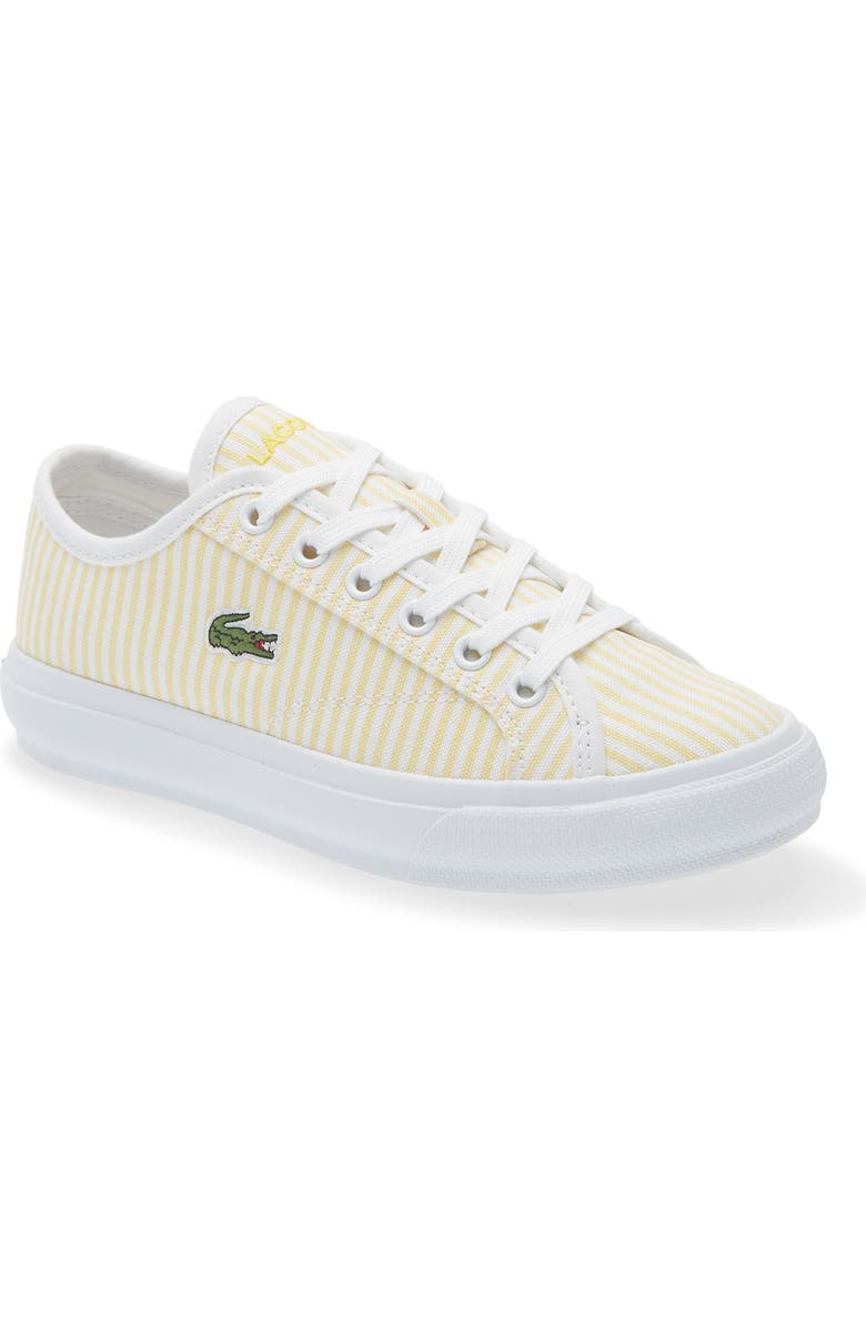 Lacoste Kids' Backcourt 125 Sneaker, Main, color, Light Yellow/ White