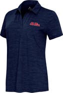 ANTIGUA Women's  Antigua Heather Navy Ole Miss Rebels Layout V-Neck Polo