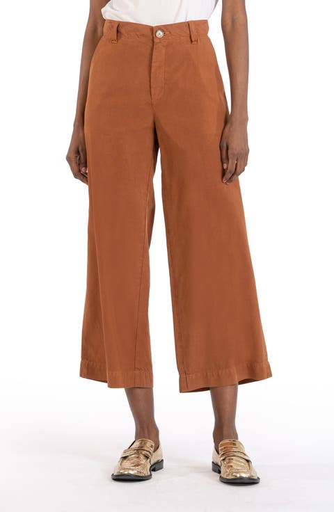 High Rise Crop Wide Leg Pants