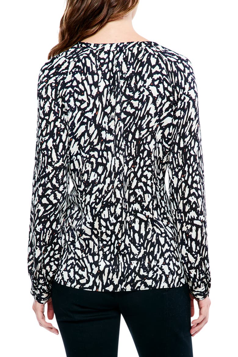 Textured Night V-Neck Top, Alternate, color, BLACK MULTI