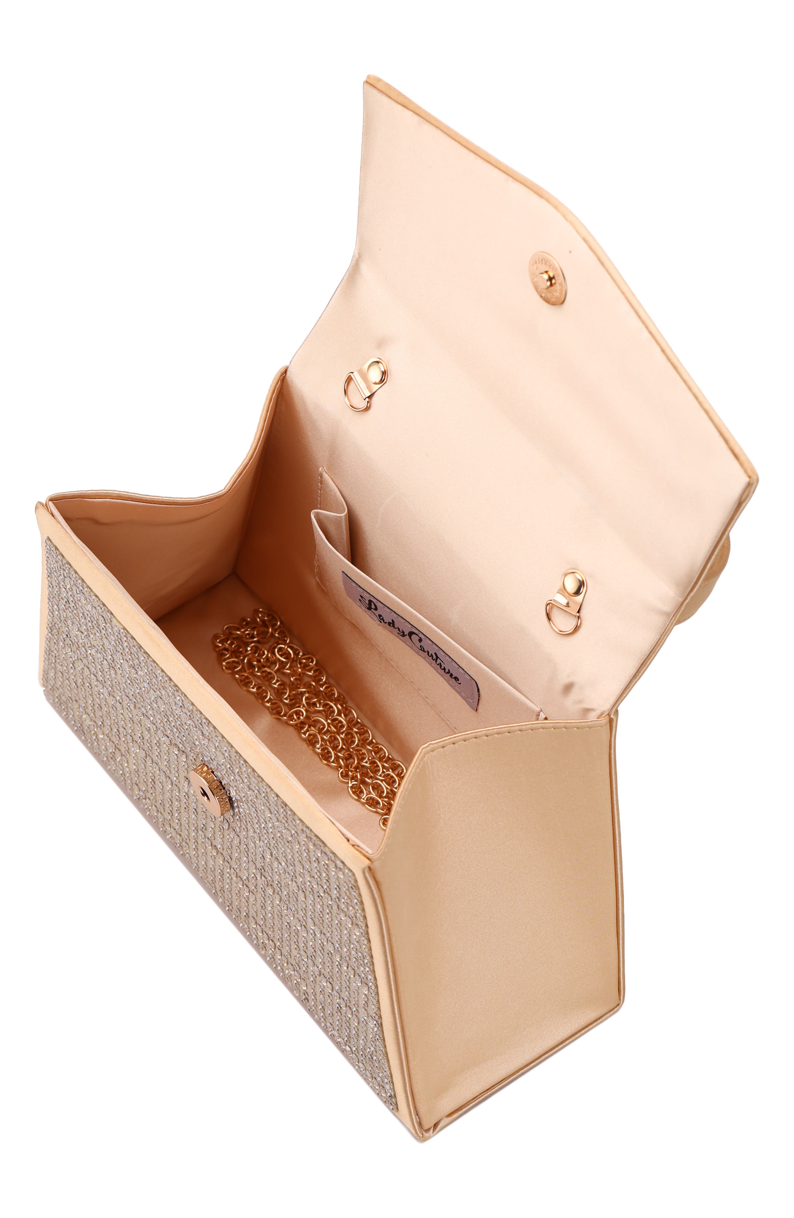 Linda Crystal Satin Clutch, Alternate, color, CHAMPAGNE