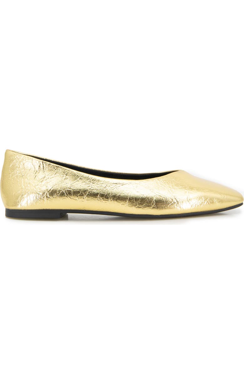 Kenneth Cole Johanna Square Toe Flat, Alternate, color, Gold