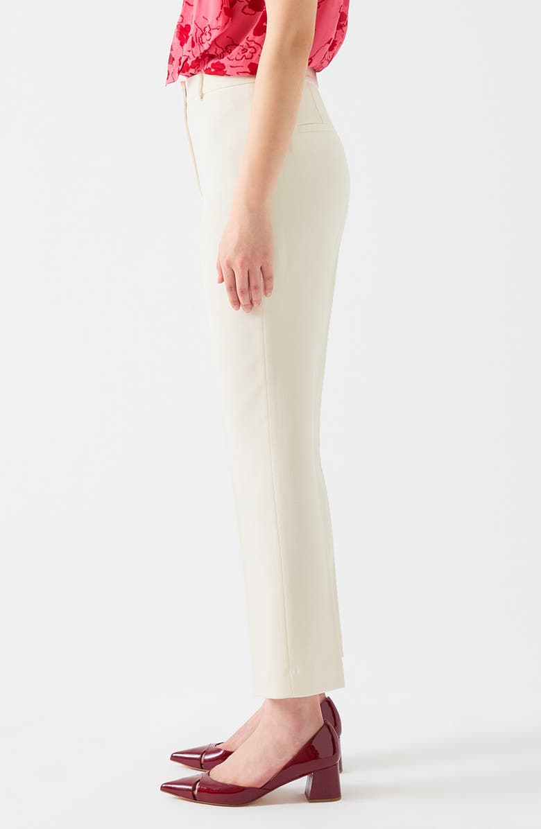 LK Bennett Lily Flat Front Pants, Alternate, color, Ivory