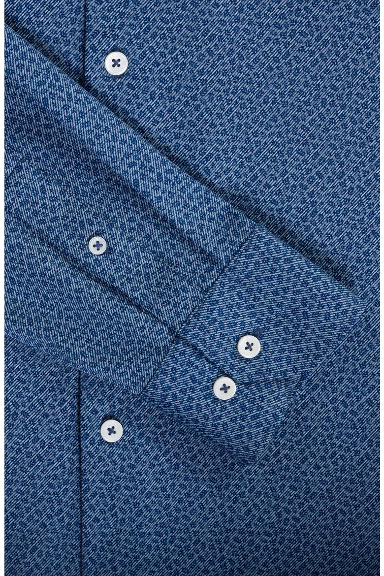 James OoohCotton® Leaf Print Twill Button-Up Shirt, Alternate, color, NAVY