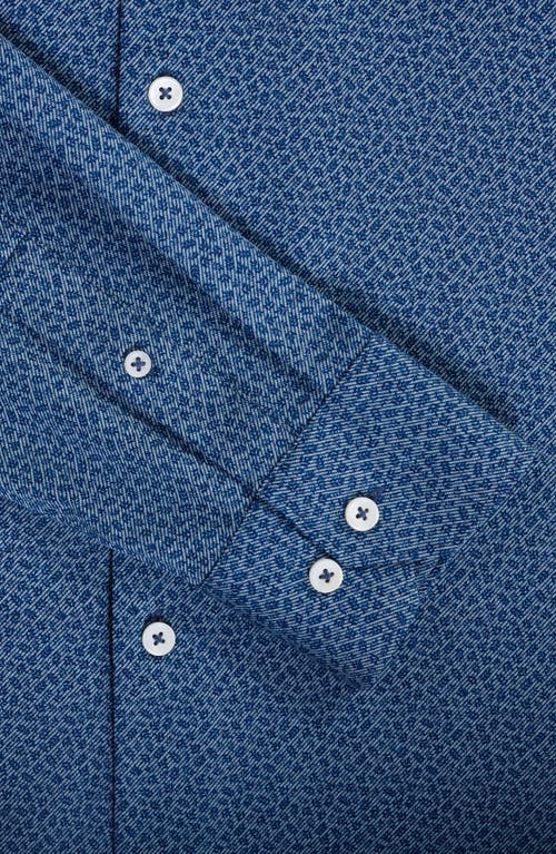 Bugatchi James Ooohcotton® Leaf Print Twill Button-up Shirt In Burgundy