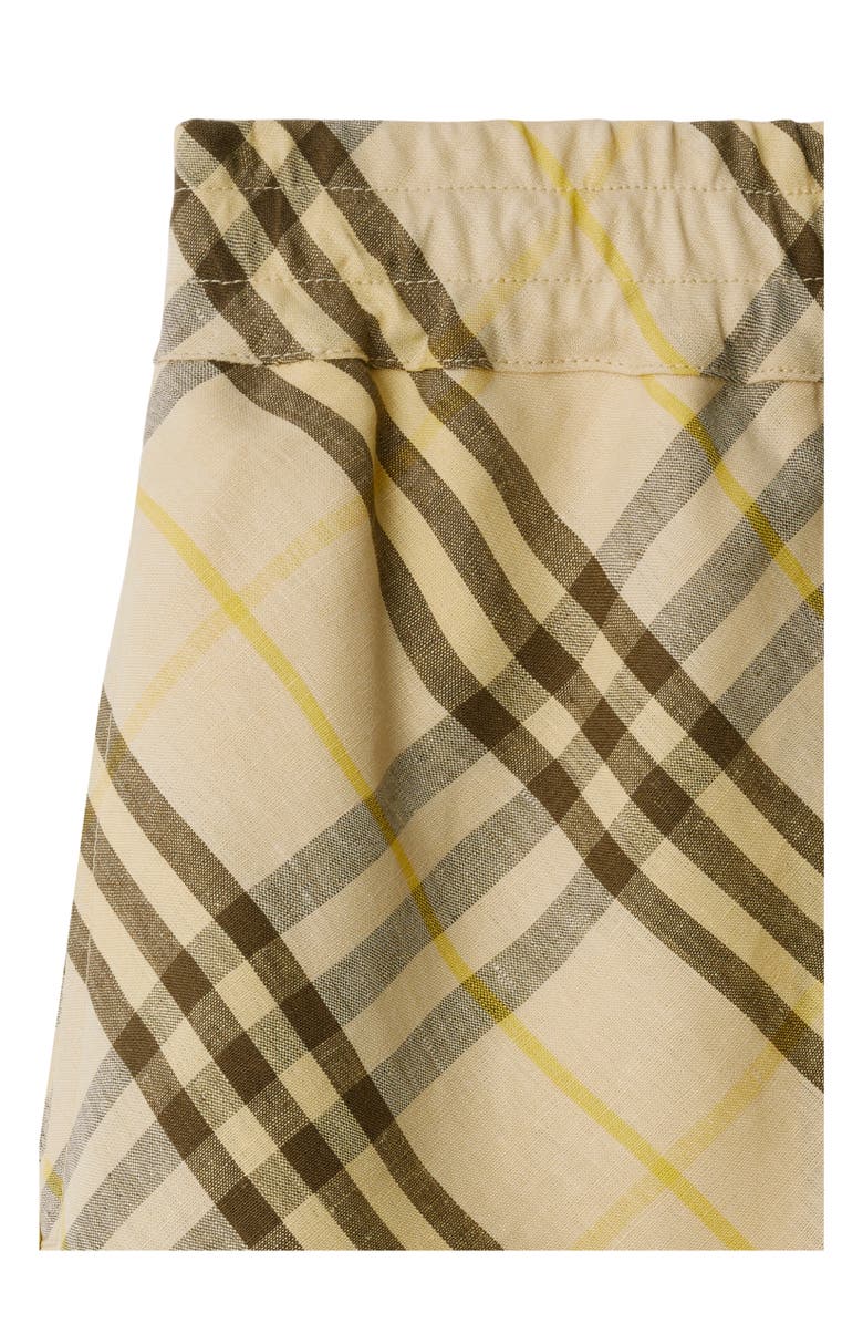 Burberry Check Linen Shorts, Alternate, color, Wheat
