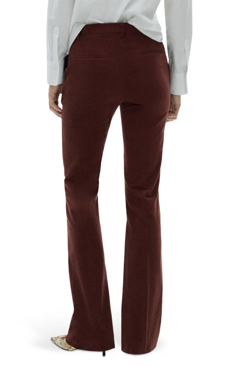 MANGO Pleated Velvet Straight Leg Pants, Alternate, color, Wine