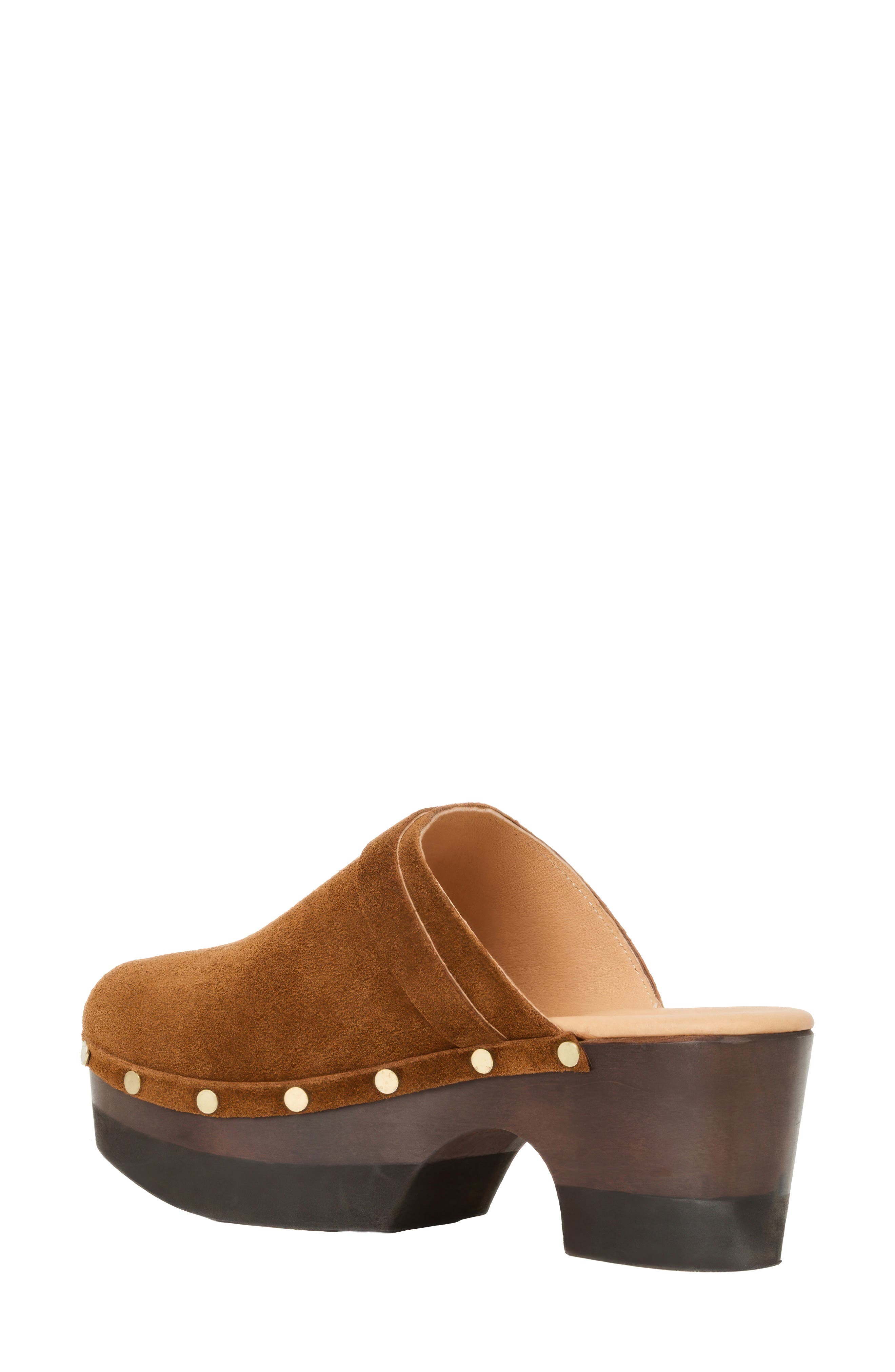 Olivia Clog, Alternate, color, COGNAC SUEDE