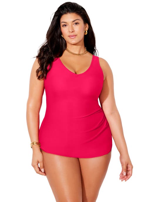 Sarong Front One Piece Swimsuit (Plus Available)