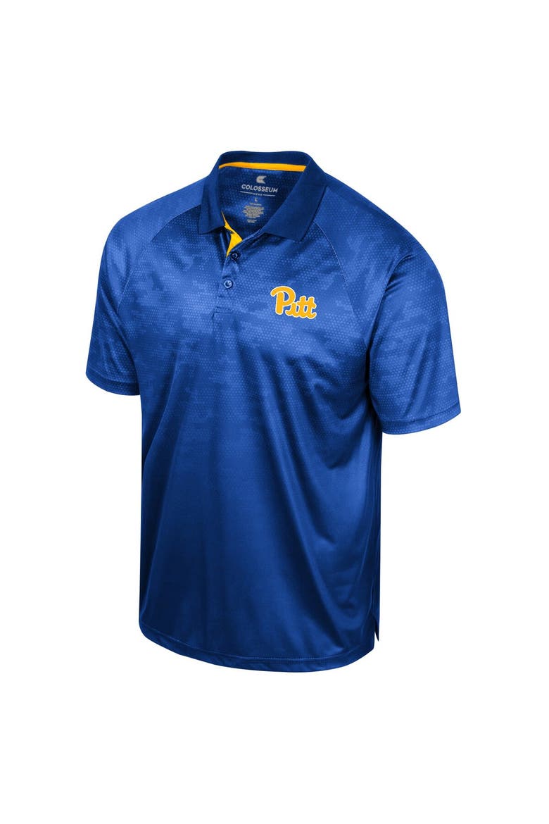 Men's Colosseum Royal Pitt Panthers Honeycomb Raglan Polo, Alternate, color, Royal
