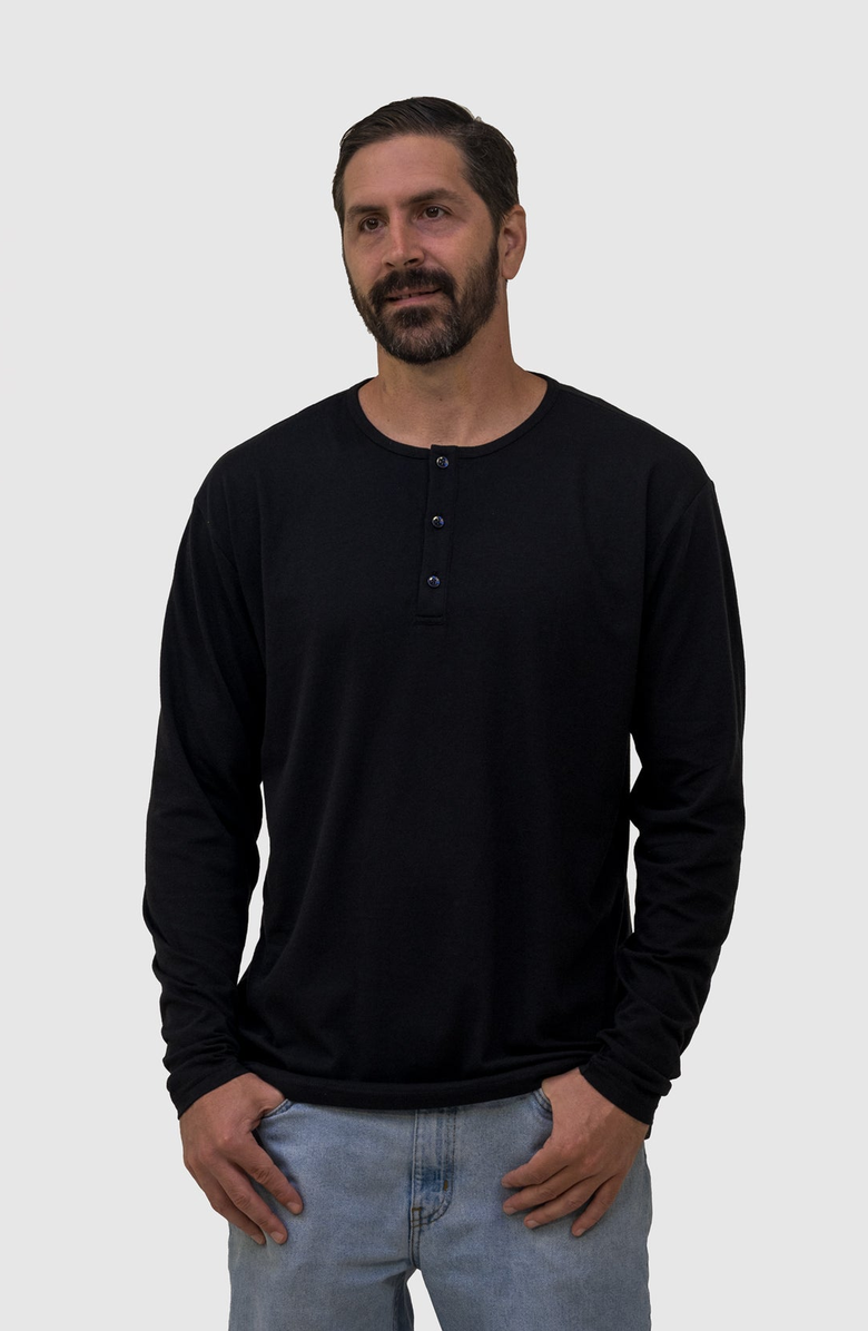 EPIC FITS Long Sleeve Henley, Alternate, color, Black