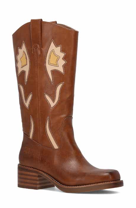 Miranda 10 Flower Faux Leather Western Boot