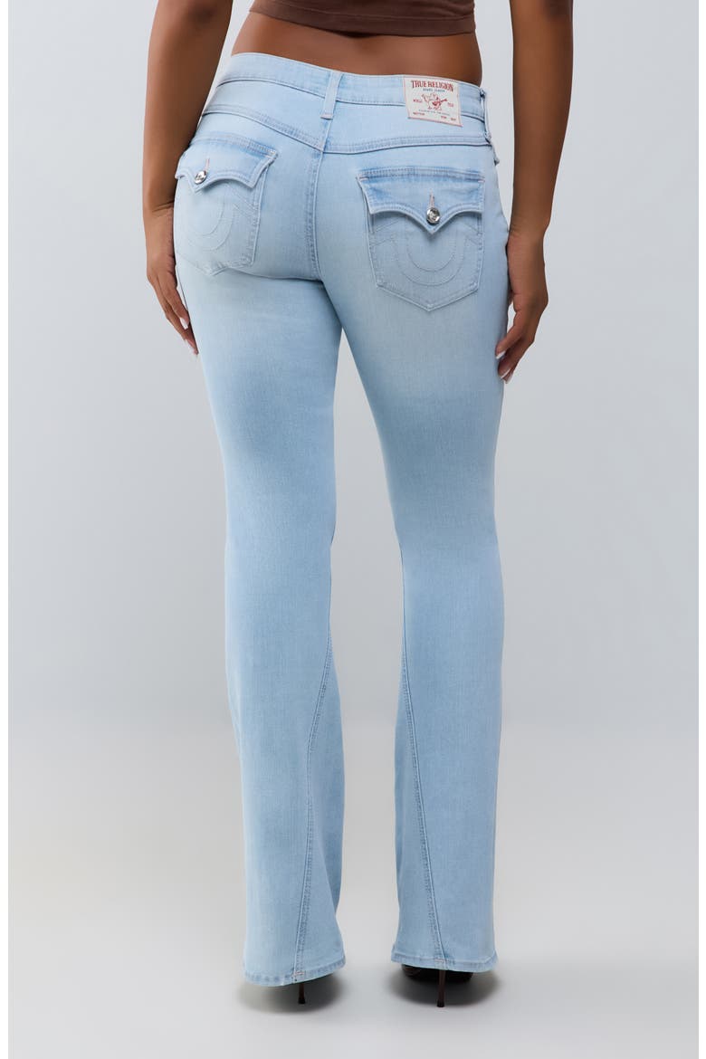 Joey Crystal Mid Rise Flare Jeans, Alternate, color, LIGHT RAINWATER WASH