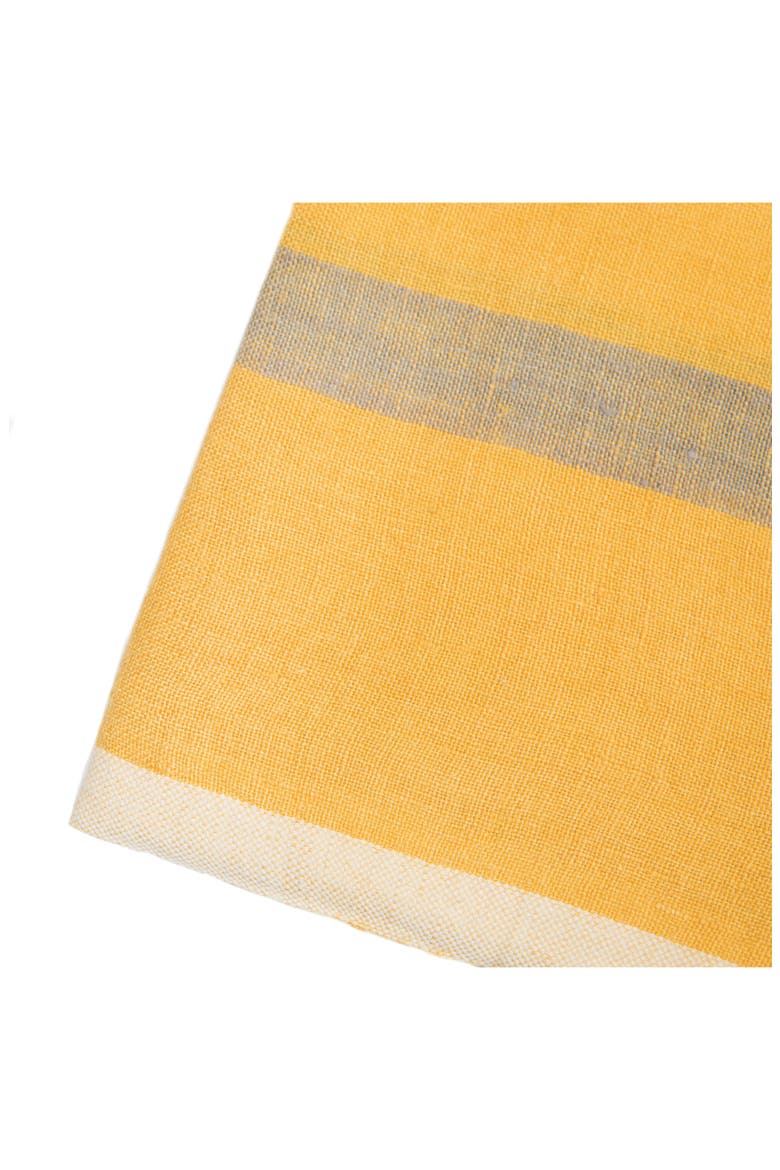 Set of 2 Laundered Linen Tea Towels, Alternate, color, MUSTARD/GREY