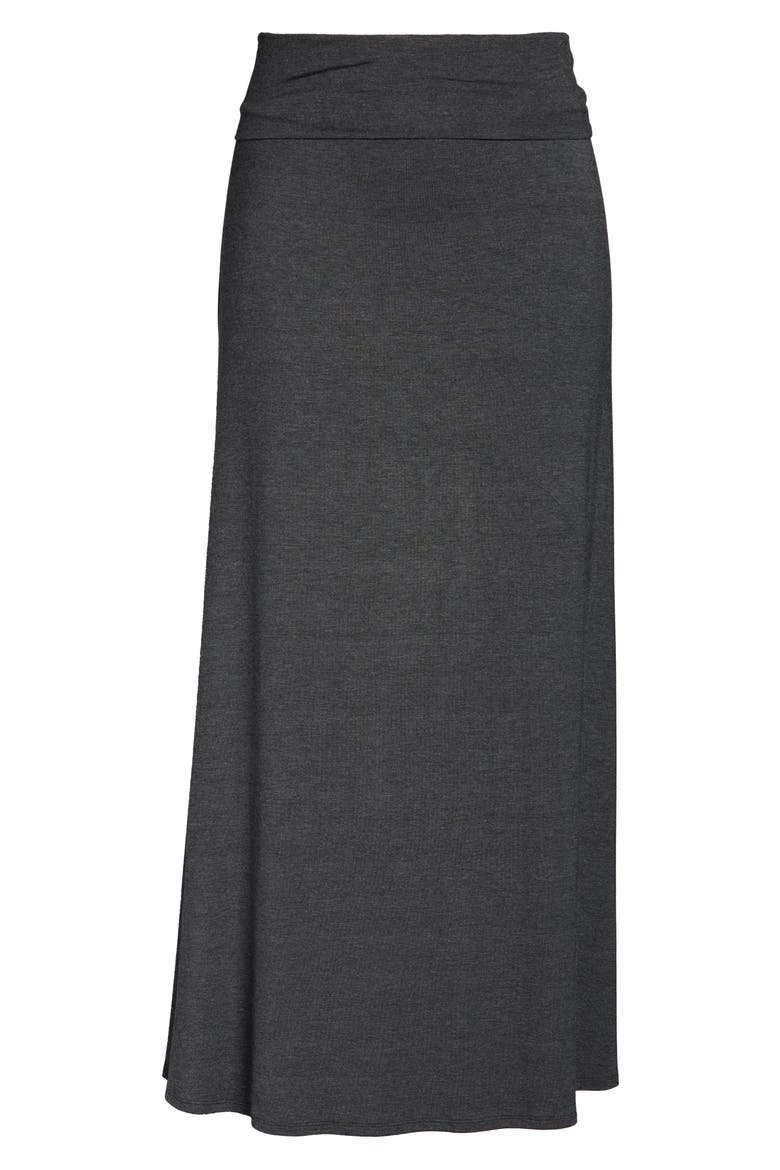 Fold Over Maxi Skirt, Alternate, color, CHARCOAL
