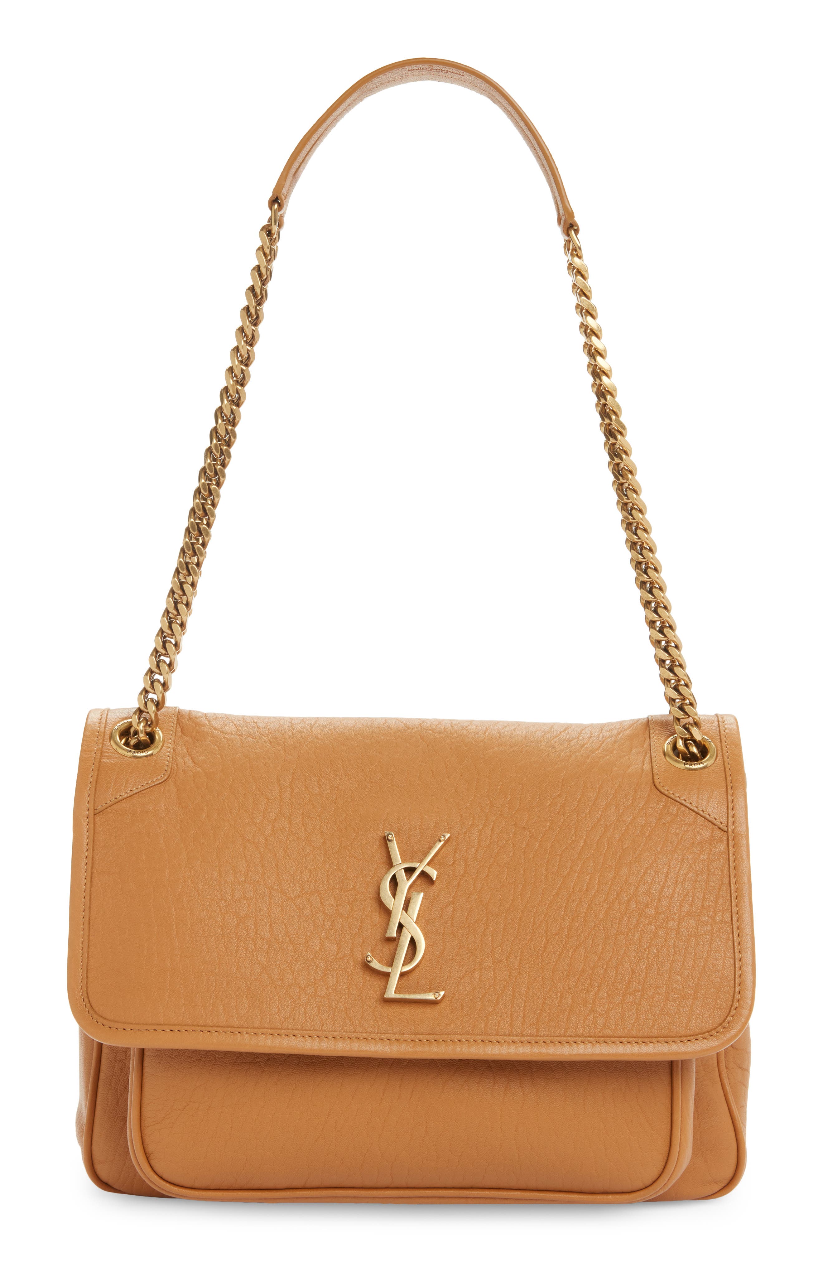 Saint Laurent Medium Niki Leather Shoulder Bag, Main, color, New Dark Sun