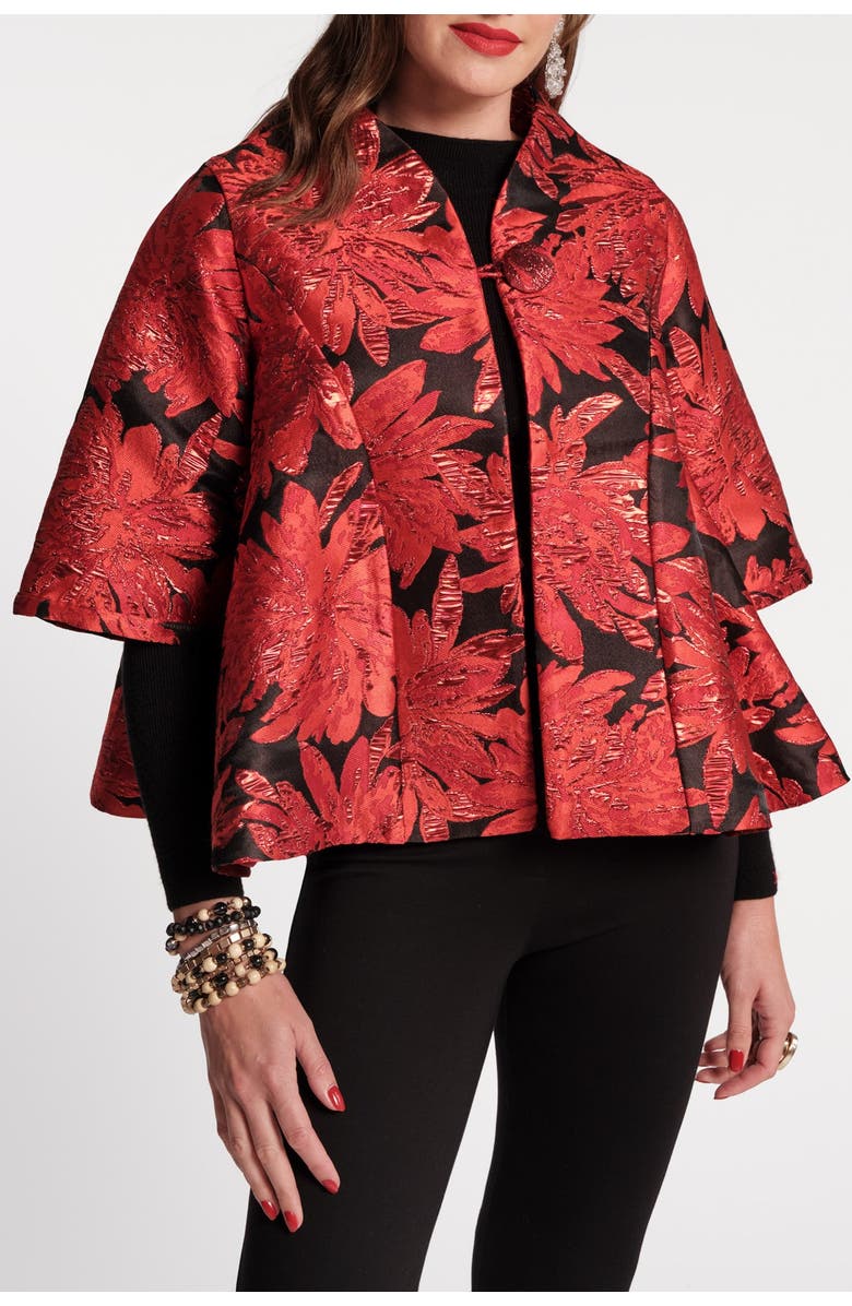 Frances Valentine Swing Jacket, Main, color, Red/Black