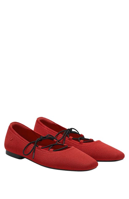 Vivaia 3 Laces Included Square-toe Lace-up Mary Janes In Red