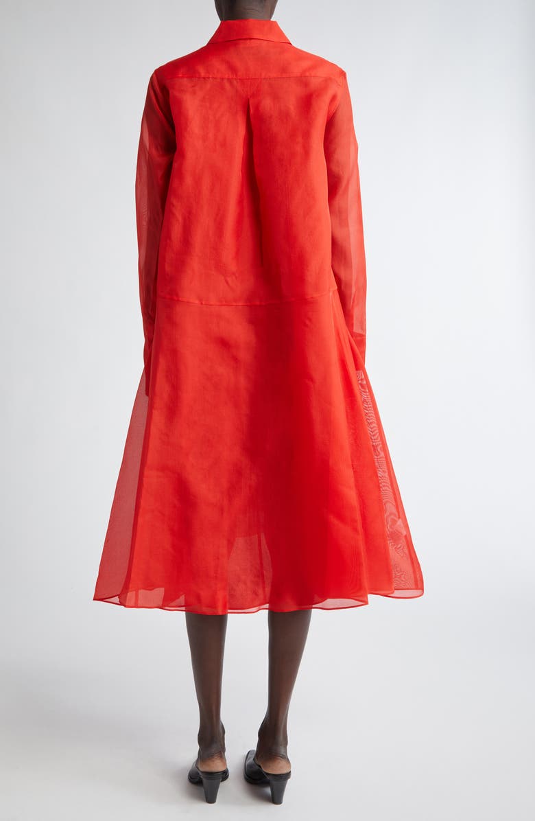 Altuzarra Sissy Long Sleeve Silk Organza Shirtdress, Alternate, color, 