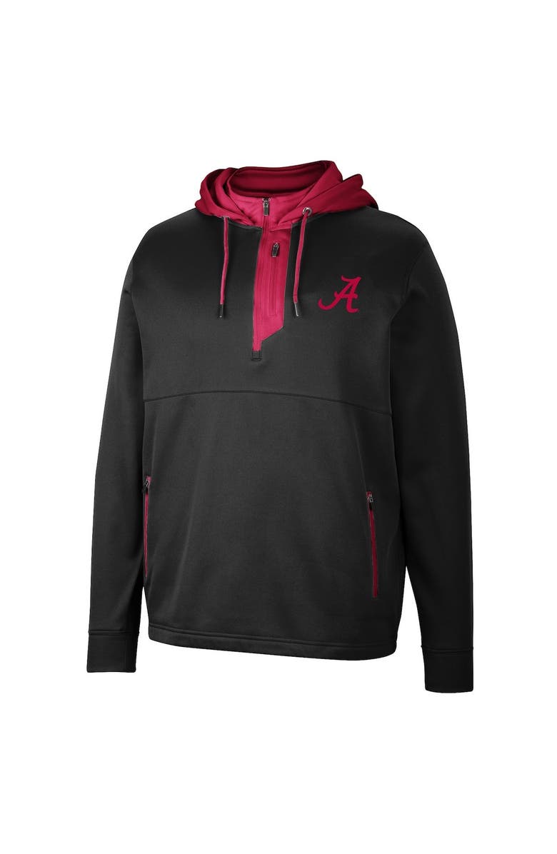 COLOSSEUM Men's Colosseum Black Alabama Crimson Tide Luge 3.0 Quarter-Zip Hoodie, Alternate, color, Black