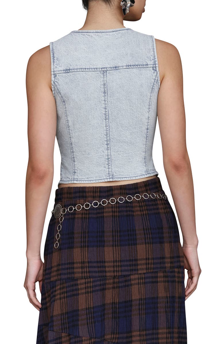 Avec Les Filles Denim Vest, Alternate, color, Fjord Wash