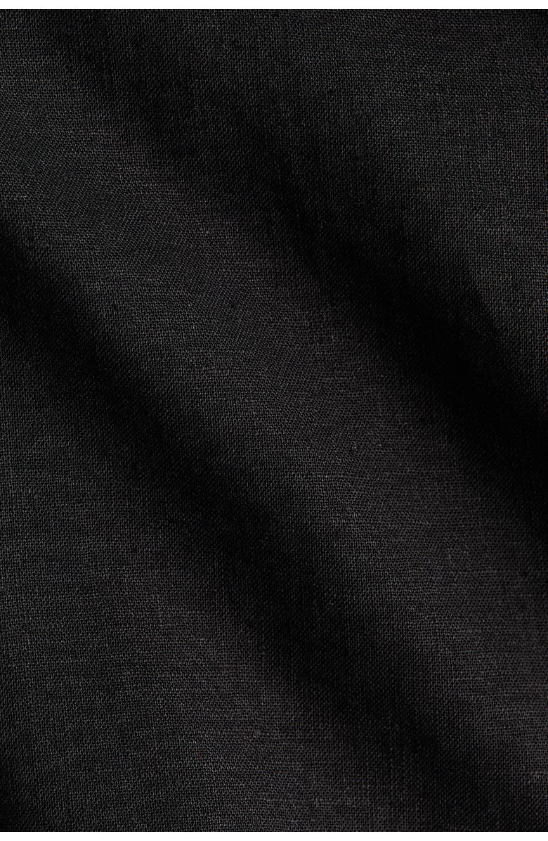 H&M Linen-blend Wrap Top, Alternate, color, Black
