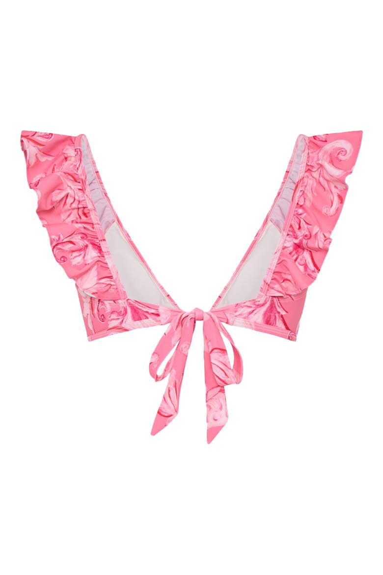 Canoppe Ruffle Bikini Top, Alternate, color, PINK MULTI