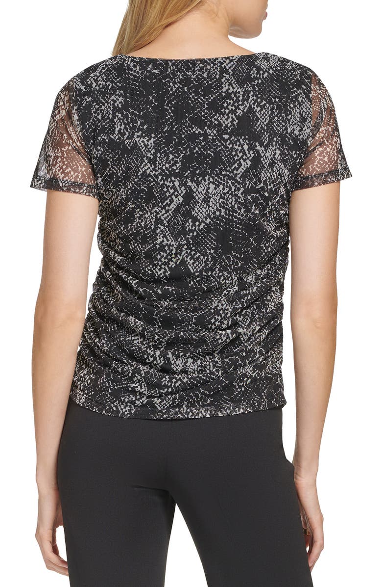 DKNY Printed Mesh T-Shirt, Alternate, color, 