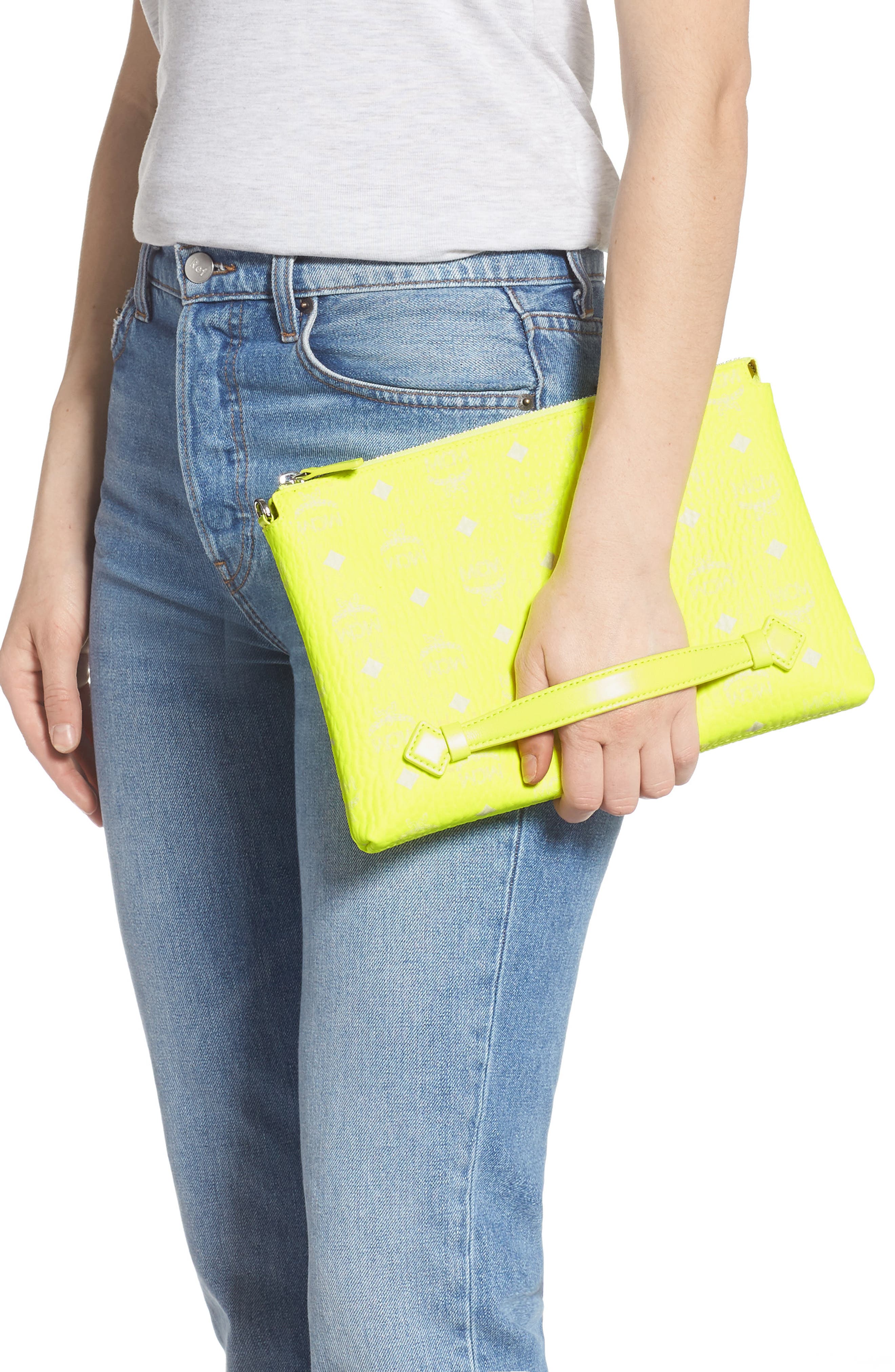 MCM Medium Flo Transparent Holographic Shopper, Alternate, color, 