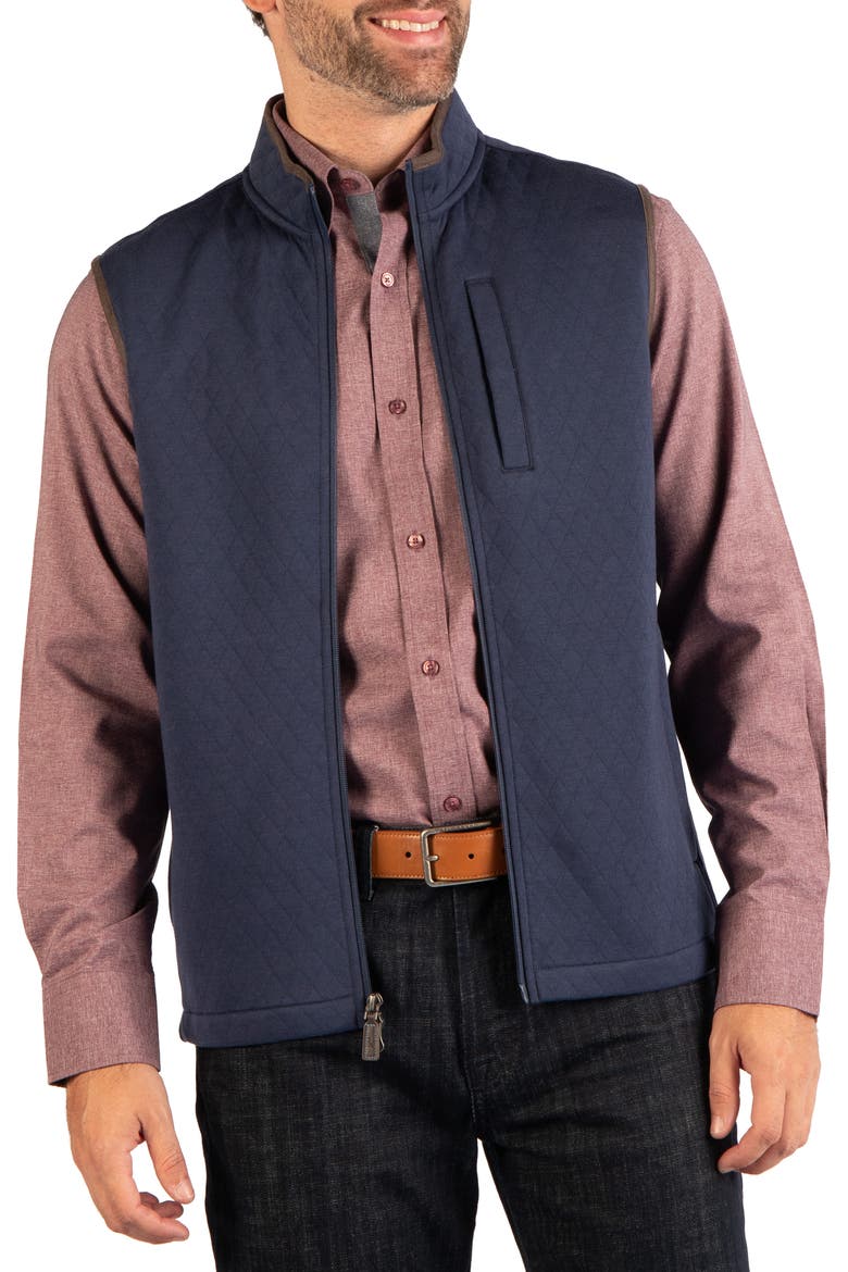 Quilted Knit Vest, Alternate, color, TRUE NAVY