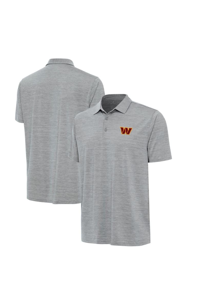 ANTIGUA Men's Antigua Heather Gray Washington Commanders Layout Polo, Main, color, 