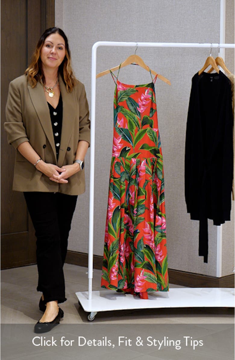 Dream Garden Strappy Back Linen Blend Maxi Dress, sales video thumbnail