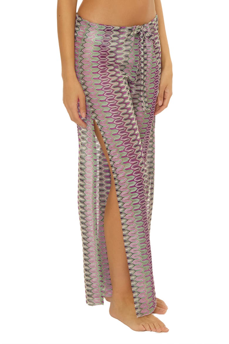 Paradise Open Knit Cover-Up Pants, Alternate, color, OLIVE/ PURPLE MULTI