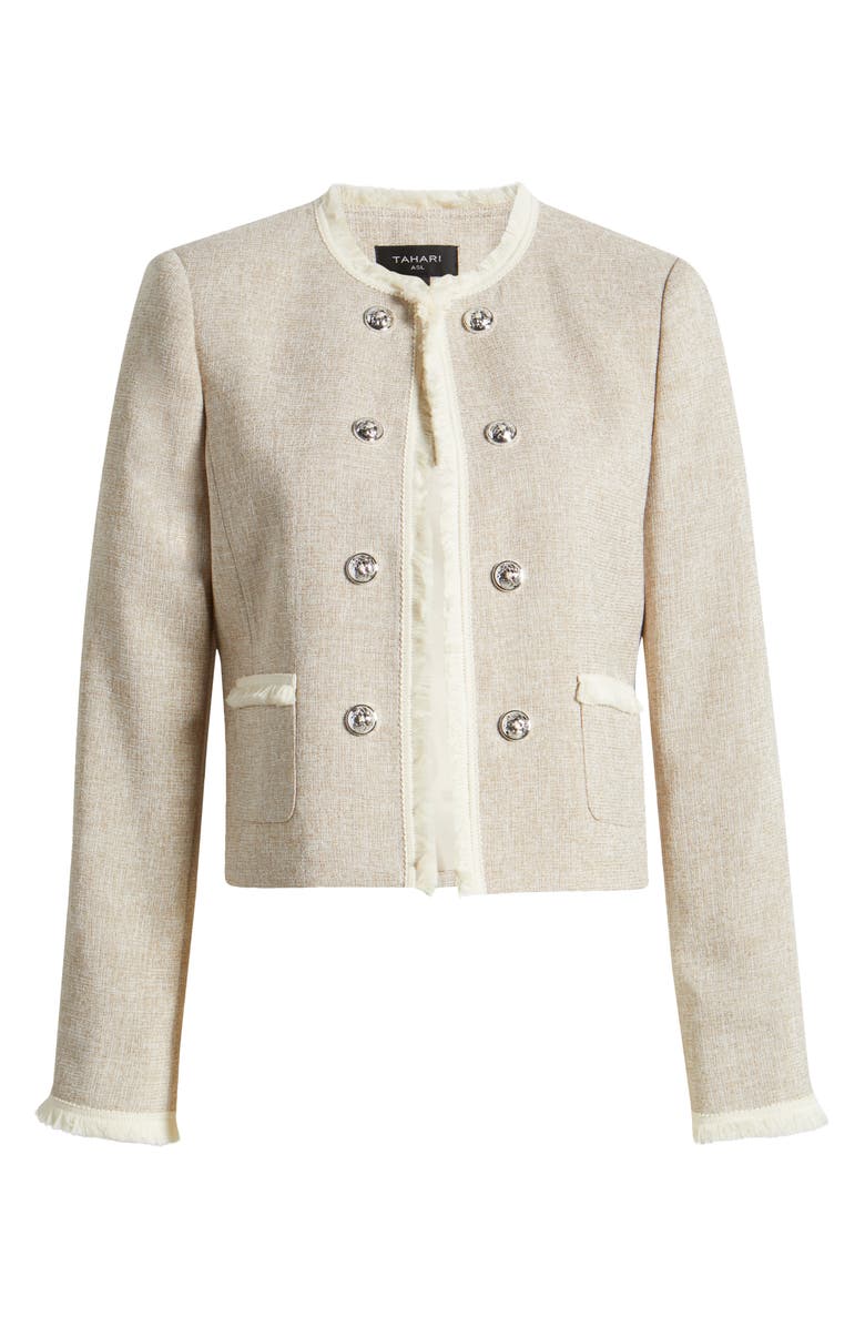 Tahari ASL Bouclé Crop Jacket, Alternate, color, 