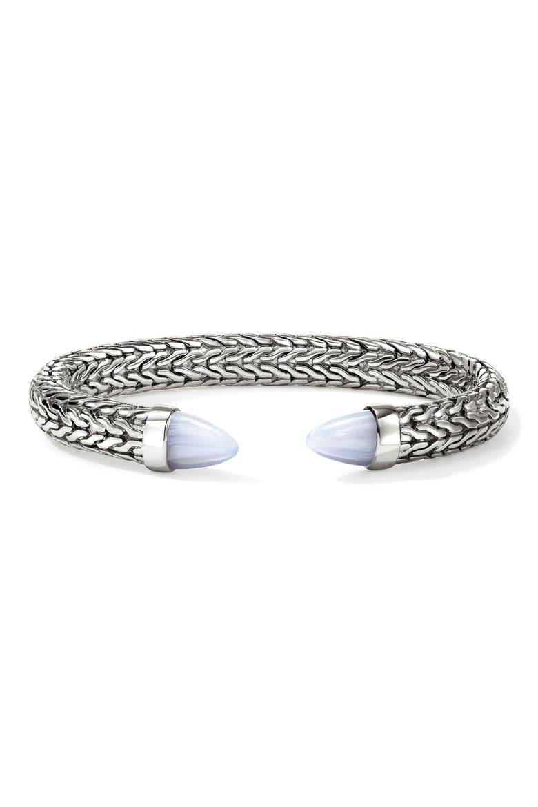 Spear 50 Flex Cuff Bracelet, Main, color, SILVER